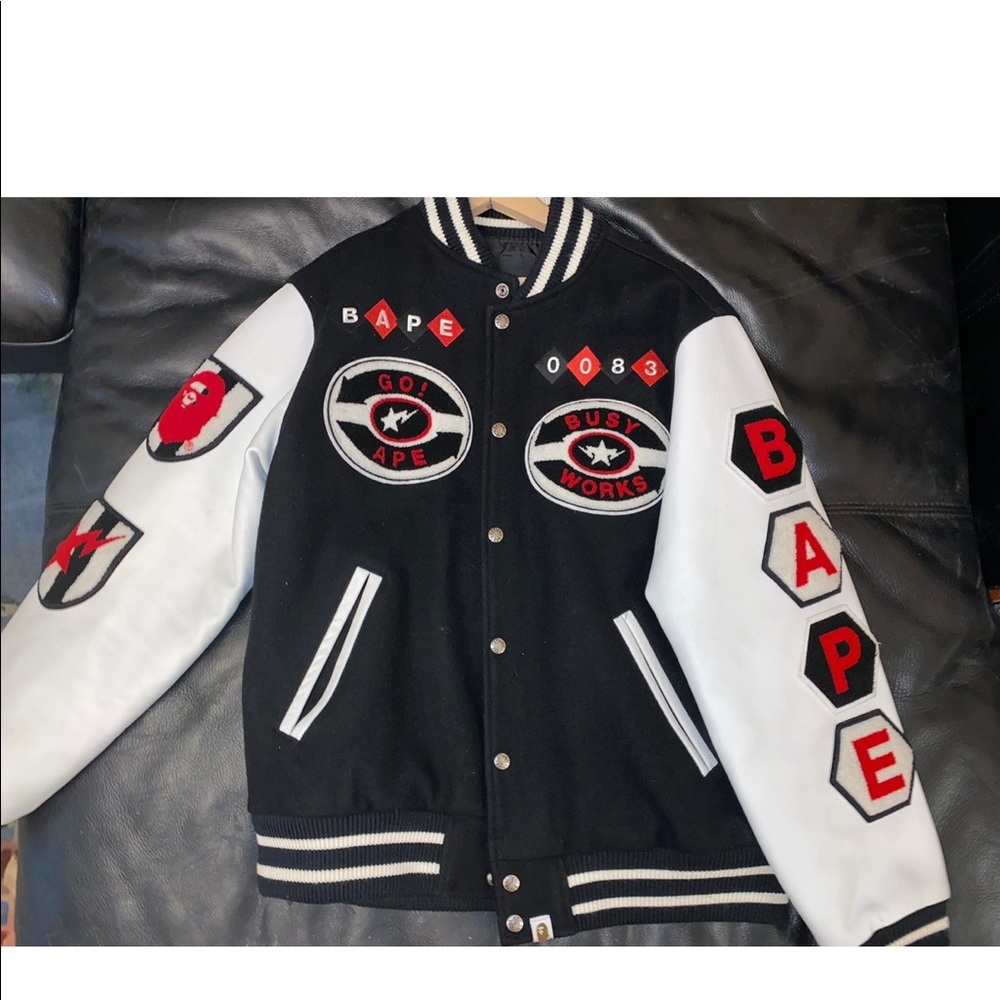 BAPE bathing ape varsity jacket